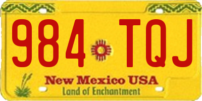 NM license plate 984TQJ