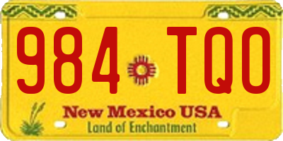 NM license plate 984TQO