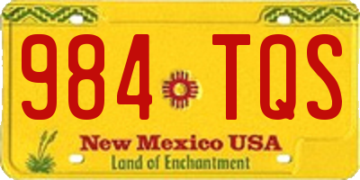 NM license plate 984TQS