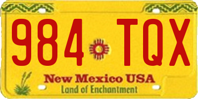 NM license plate 984TQX
