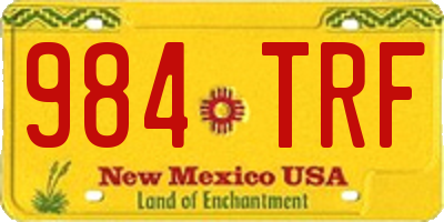 NM license plate 984TRF