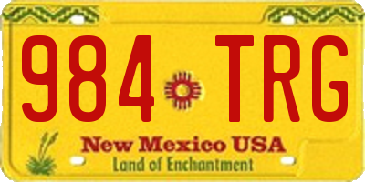 NM license plate 984TRG