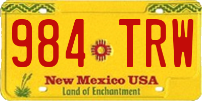 NM license plate 984TRW