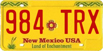 NM license plate 984TRX