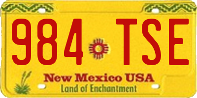 NM license plate 984TSE