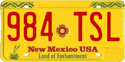 NM license plate 984TSL