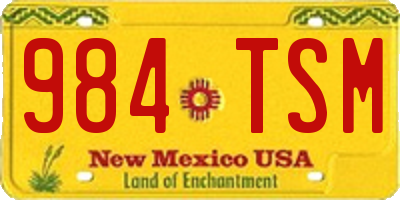 NM license plate 984TSM