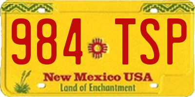 NM license plate 984TSP
