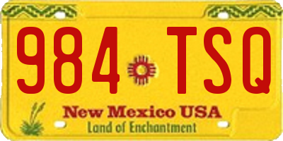 NM license plate 984TSQ