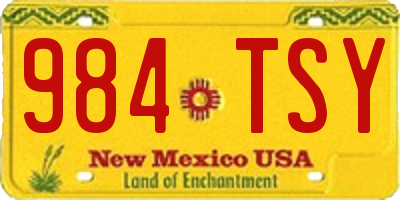 NM license plate 984TSY