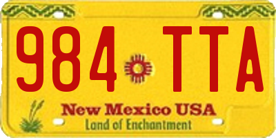 NM license plate 984TTA