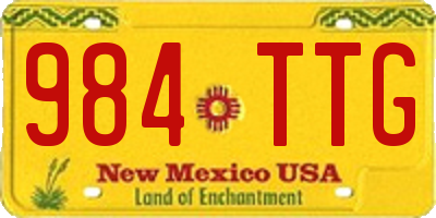 NM license plate 984TTG