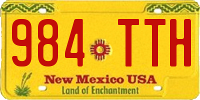 NM license plate 984TTH