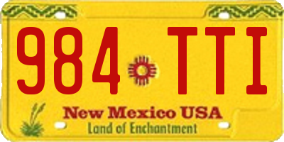 NM license plate 984TTI