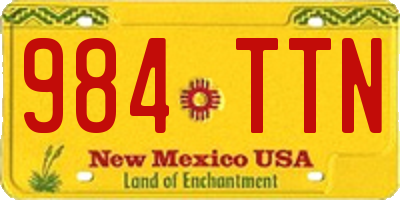 NM license plate 984TTN