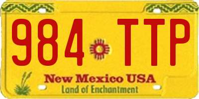 NM license plate 984TTP