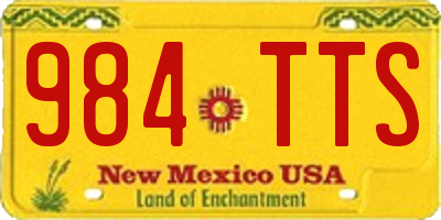 NM license plate 984TTS