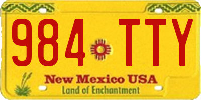 NM license plate 984TTY