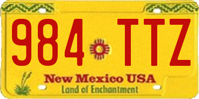 NM license plate 984TTZ