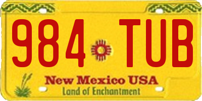 NM license plate 984TUB