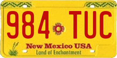 NM license plate 984TUC