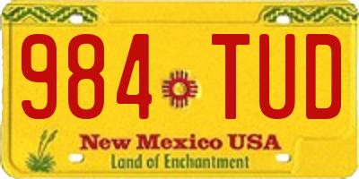 NM license plate 984TUD