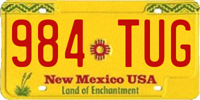 NM license plate 984TUG