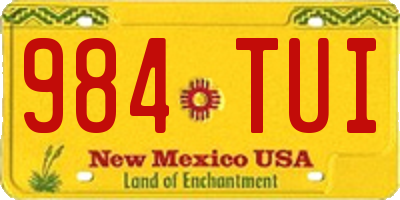 NM license plate 984TUI