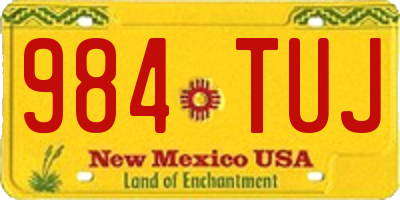 NM license plate 984TUJ