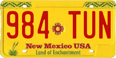 NM license plate 984TUN