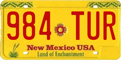 NM license plate 984TUR