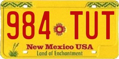 NM license plate 984TUT