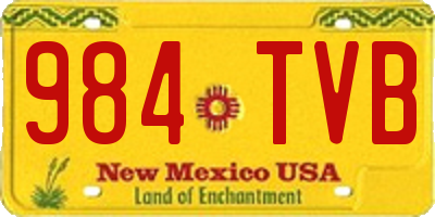NM license plate 984TVB