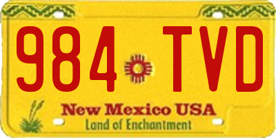 NM license plate 984TVD