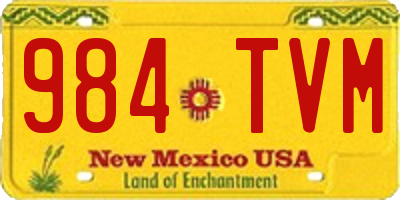 NM license plate 984TVM