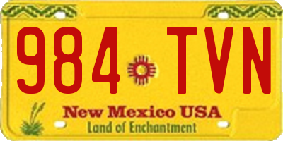NM license plate 984TVN