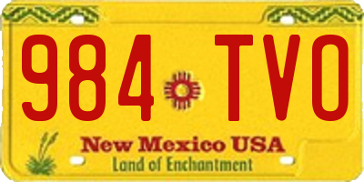 NM license plate 984TVO