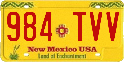 NM license plate 984TVV