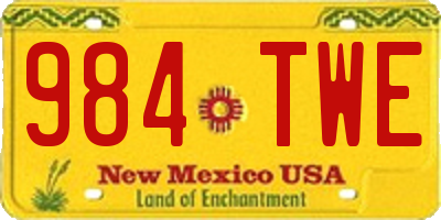 NM license plate 984TWE