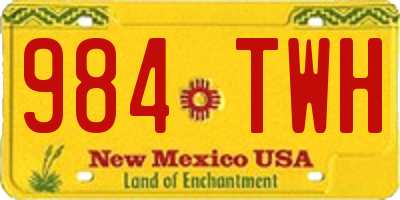 NM license plate 984TWH