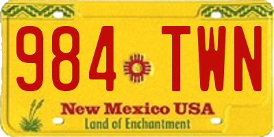 NM license plate 984TWN