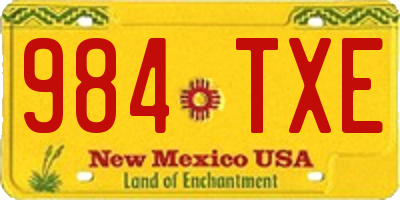 NM license plate 984TXE