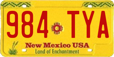 NM license plate 984TYA