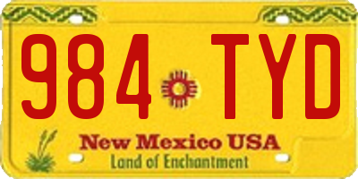NM license plate 984TYD
