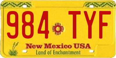 NM license plate 984TYF