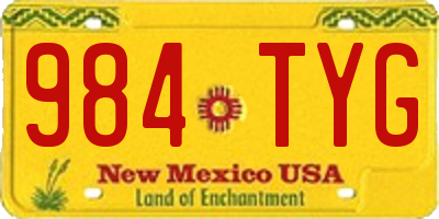 NM license plate 984TYG
