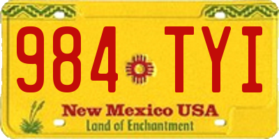 NM license plate 984TYI