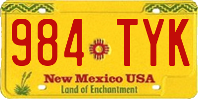 NM license plate 984TYK
