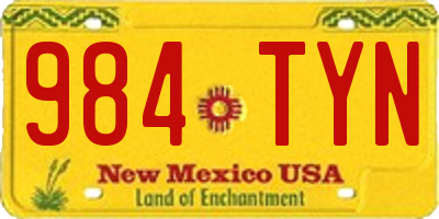 NM license plate 984TYN