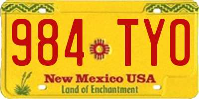 NM license plate 984TYO